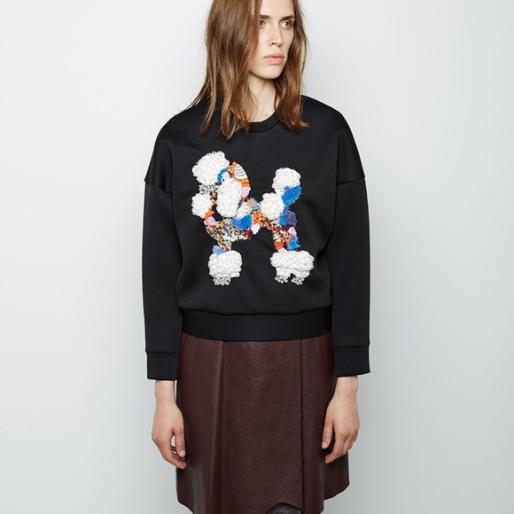 3.1 PHILLIP LIM Dropped Shoulder Cropped Poodle Sweatshirt Sz 6 - Picture 5 of 10